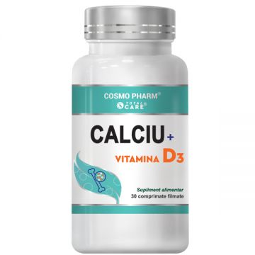 Calciu cu Vitamina D3, 30 tablete, Cosmopharm