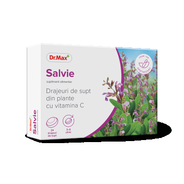 Dr. Max Drajeuri din plante cu salvie si vitamina C, 24 drajeuri