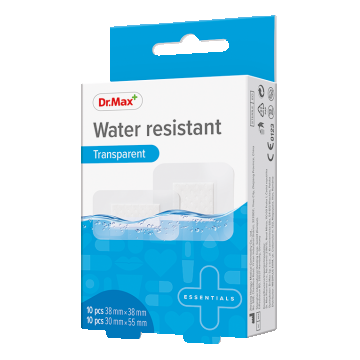 Dr.Max Plasturi rezistenti la apa 38 x 38mm 30 x 55mm, 20 bucati