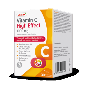 Dr. Max Vitamina C High Effect 1000mg, 30 comprimate mestecabile