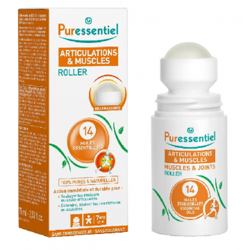 Muscle & Joints - Roller Bio antireumatic cu 14 uleiuri esentiale, 75ml, Puressentiel