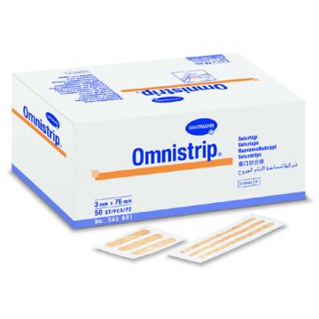 Plasturi sub forma de stripuri sterile, 6x76 mm, 50x3 bucati, Omnistrip