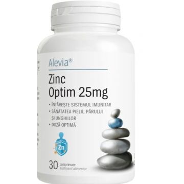 Zinc Optim 25 mg, 30 comprimate, Alevia