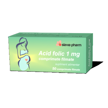 Acid folic 1 mg, 50 comprimate, Slavia Pharm