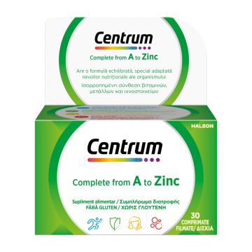Centrum Complet de la A la Zinc multivitamine si multiminerale pentru sustinerea nevoilor nutritionale ale adultilor, 30 comprimate, Haleon