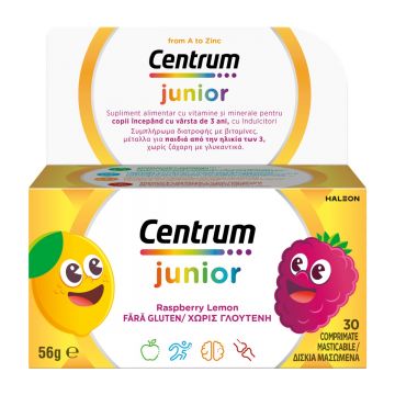 Centrum Junior multivitamine si minerale pentru juniori, 30 comprimate masticabile, Haleon