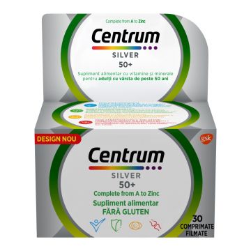 Centrum Silver 50+ Complet de la A la Z, 30 comprimate, GSK