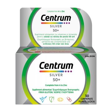 Centrum Silver 50+ Complet de la A la Z, 30 comprimate, Haleon