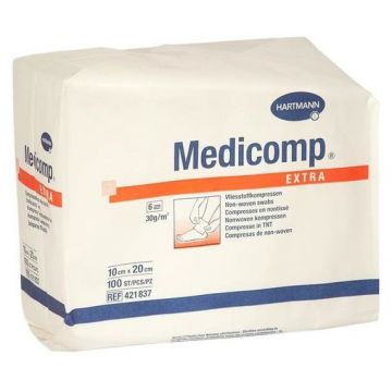 Comprese extra nesterile cu 6 straturi, 10x20 cm, 100 buc, Medicomp