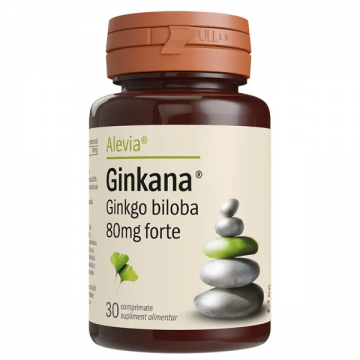 Ginkana Ginkgo biloba 80mg forte, 30 comprimate, Alevia