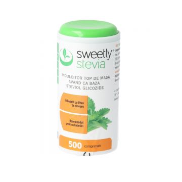 Indulcitor cu extract de stevia, 500 tablete, Sweetly