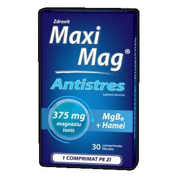 MaxiMag Antistres 375 mg, 30 comprimate, Zdrovit