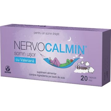 Nervocalmin somn usor cu valeriana, 20 capsule, Biofarm