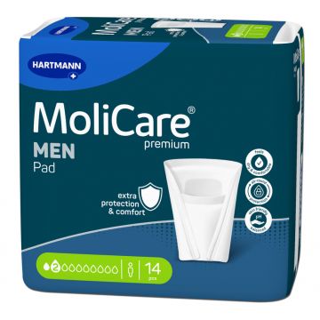 Tampoane incontinenta barbati 2 picaturi Molicare Premium Pad, 14 bucati, Hartmann