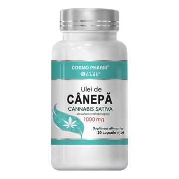 Ulei de canepa 1000mg, 30 capsule, Cosmopharm