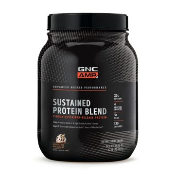 Amestec proteic cu aroma de milkshake de ciocolata AMP Sustained Protein Blend, 980g, GNC
