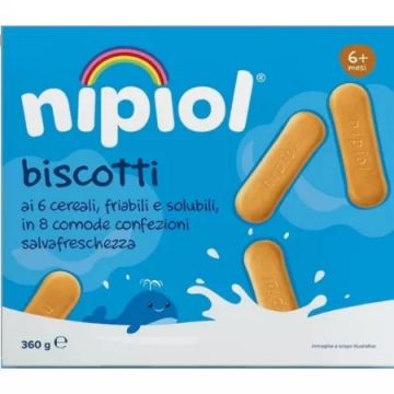 Biscuiti cu 6 cereale Nipiol 4 luni+, 360g, Plasmon