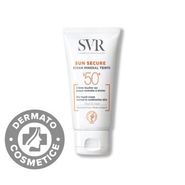 Crema cu pigmenti coloranti pentru piele uscata SPF 50+ Sun Secure Mineral, 50 ml, SVR