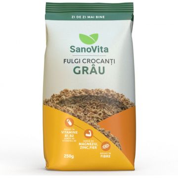 Fulgi de grau crispy, 250g, SanoVita