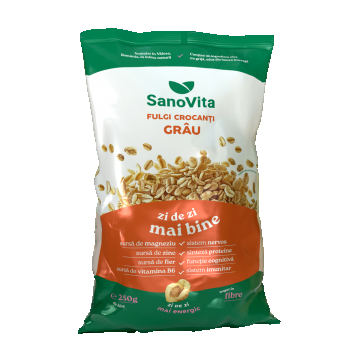 Fulgi de grau crispy, 250g, SanoVita