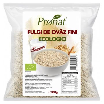 Fulgi de ovaz fini Bio, 350g, Pronat