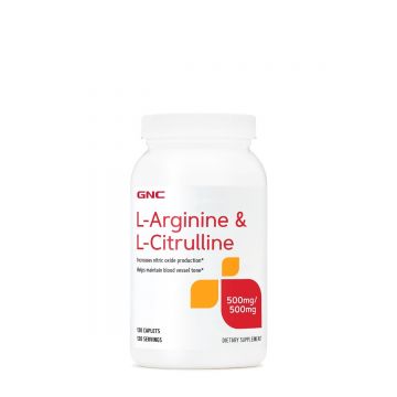 L-Arginina si L-Citrulina, 120 tablete, GNC
