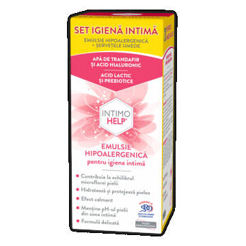 Pachet Emulsie hipoalergenica pentru igiena intima Intimohelp 400ml + Servetele umede 20 bucati Gratuit, Zdrovit