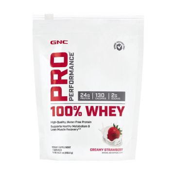 Proteina din zer cu aroma de capsuni Pro Performance, 405.6g, GNC