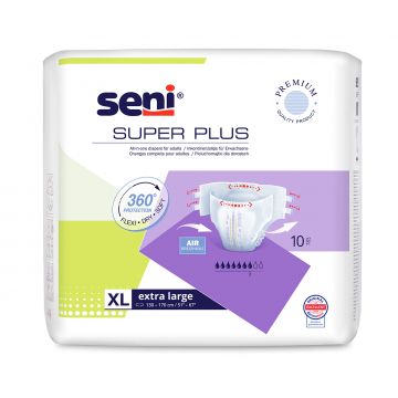 Scutece cu sistem inchis Super Plus Extra Large, 10 bucati, Seni