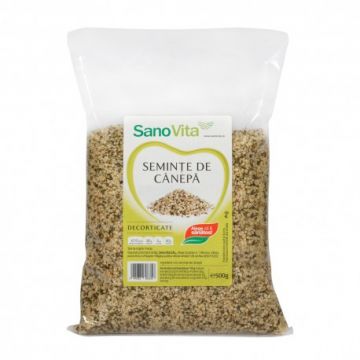 Seminte de canepa decorticate, 500g, SanoVita