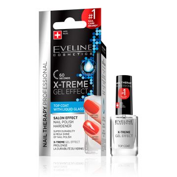 Tratament gel efect Top Coat X-treme Nail Therapy, 12ml, Eveline Cosmetics