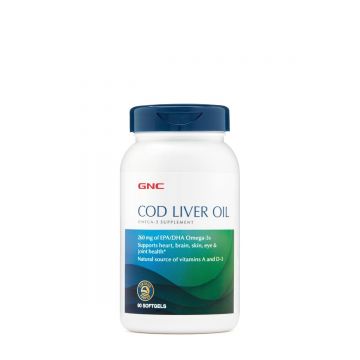 Ulei triplu din ficat de cod, 90 capsule, GNC