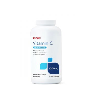 Vitamina C 1000mg cu biflavonoide si pulbere de macese, 360 tablete, GNC