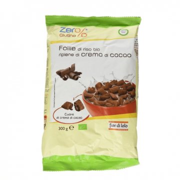 Cereale Pernute de orez bio umplute cu crema de cacao fara gluten,300 g, Fior di Loto