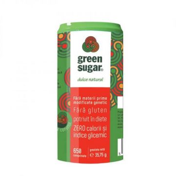 Indulcitor natural din extract de stevie Green Sugar, 650 comprimate, Laboratoarele Remedia