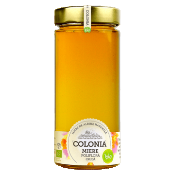 Miere poliflora bio cruda, 800 g, Colonia