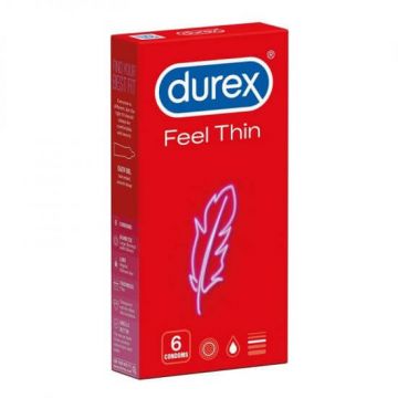 Prezervative Feel Thin, 6 bucati, Durex