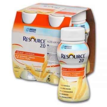 Resource 2.0 cu vanilie, 4x 200 ml, Nestle