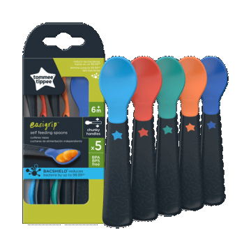 Set 5 lingurite ergonomice, +6 luni, multicolore, Tommee Tippee