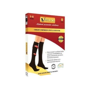 V-8 Ciorapi Compresivi, AD  18-22 MmHg , XL-Negru