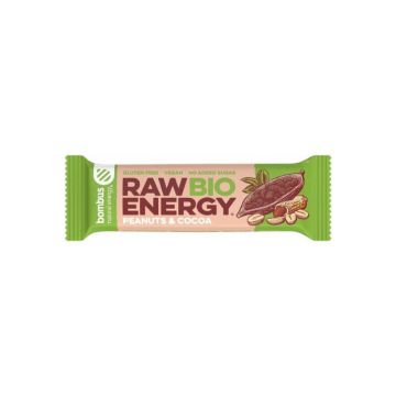 Baton energizant, Raw Energy, cu arahide si cacao x 50g, Bombus
