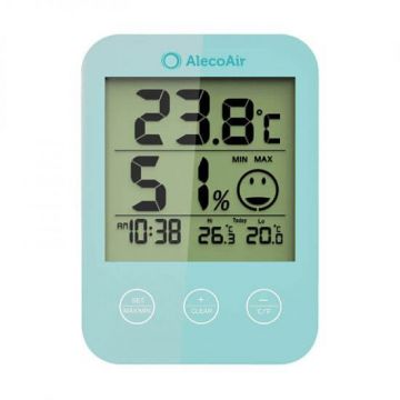 Termohigrometru cu display digital, Albastru, Alecoair
