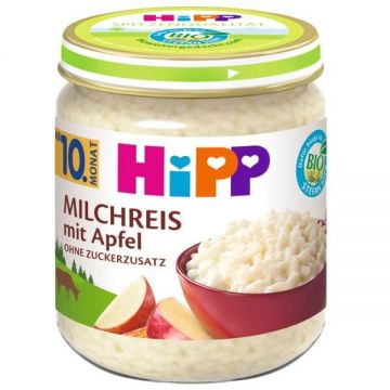 Budinca de orez cu mar, 200 g, Hipp