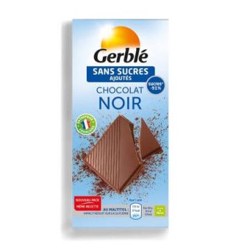 Ciocolata dietetica neagra hipoglucidica, 80 g, Gerble