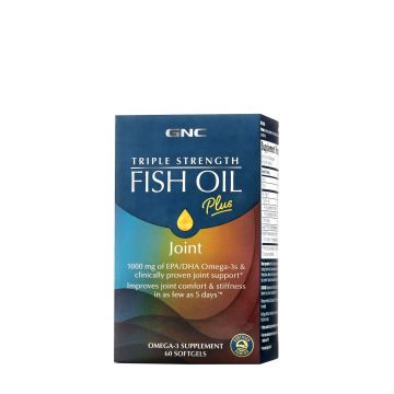 Gnc Triple Strength Fish Oil Plus Joint, Ulei De Peste Cu Suport Pentru Articulatii, 60 Cps