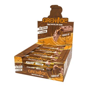 Grenade High Protein, Low Sugar Bar Fudged Up Baton Proteic Cu Aroma De Ciocolata Cu Caramel, 60g