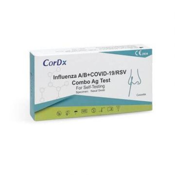 Kit de testare rapida pentru gripa A si B + Covid19 + RSV, 1 bucata, CorDX