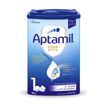 Lapte praf Aptamil CesarBiotik 1, 0-6 luni, 800 g, Nutricia