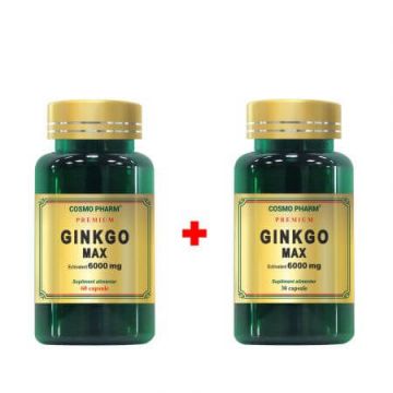 Pachet Ginkgo Max, 6000 mg, 60 + 30 capsule, Cosmopharm