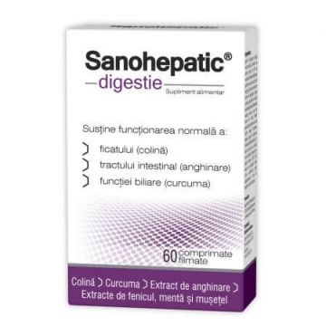 Sanohepatic DIGESTIE, 60 comprimate, Zdrovit